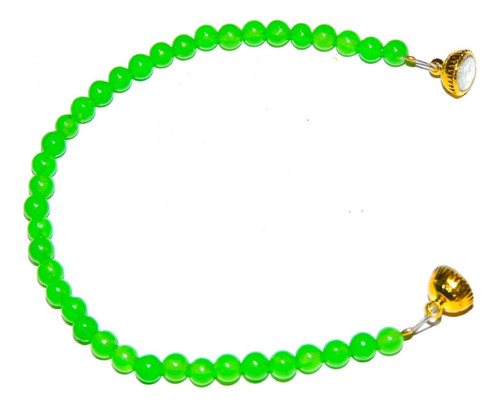  Pulsera Piedra Agata 4 Mm Verde Liso Con Broche 