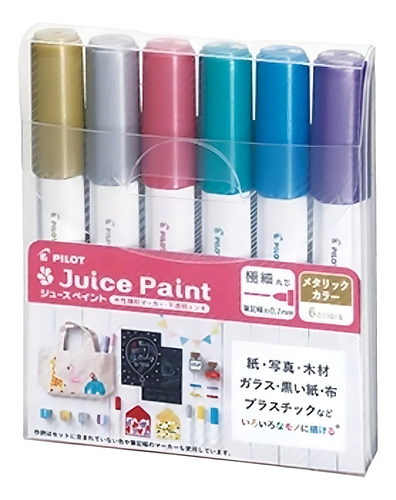 Marcadores Pilot Juice Paint Colores Metal 0.7 X 6 Unidades