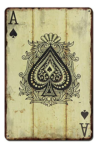 Señales - Treeperi Vintage Poker Wall Decor Metal Sign Retro