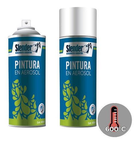 Pintura Aerosol Slender 400ml Alta Temperatur Aluminio 600°c