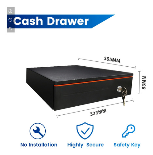 Caja De Dinero Jwk335a Negro Y Naranja 335*365*97mm Jwk