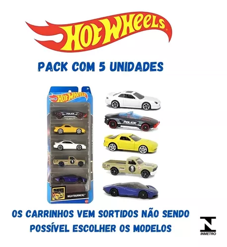 Pack 5 Carrinhos Hot Wheels Oficial Mattel Unidades Sortidas