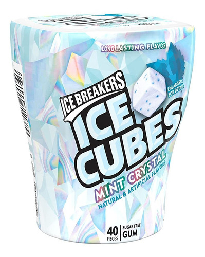 Ice Breakers Ice Cubes Mint Crystal Chicle Sin AzĂșcar, Fabri