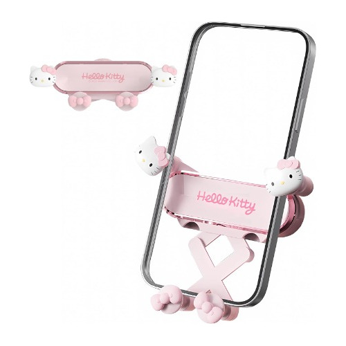 Soporte Celular Para Auto Rosa Hello Kitty Llamativo
