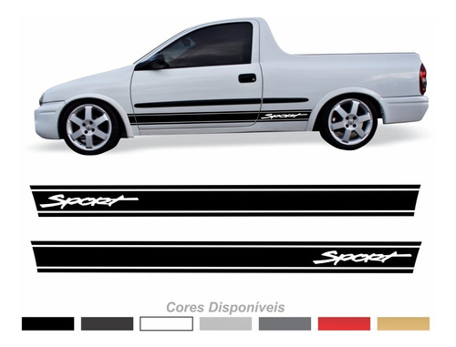 Kit Lateral Corsa Chevrolet Picape Pick Up Sport Adesivo