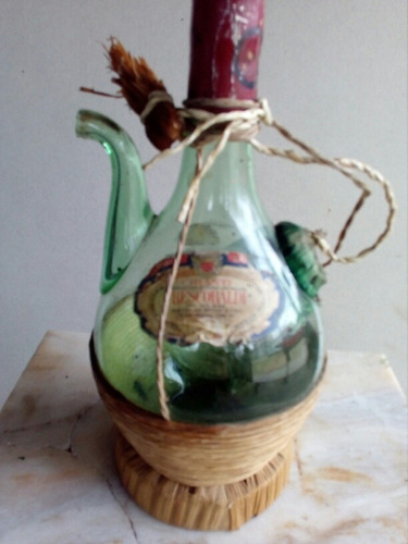 Antigua Botella Vidrio Con Cavidad Hielo De Coleccion
