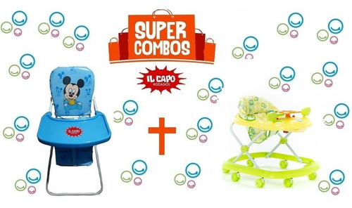 Silla Plegable Para Comer + Andador Musical Bebe Envio Niños