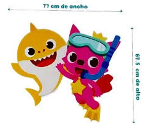 Adorno Movil Baby Shark Tiburon Pinkfon Fiesta Decoración Gm