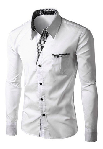 Blanco Camisa Para Hombre Bonita Elegante Nueva Manga Larga | Cuotas sin interés Blanco Camisa Para Hombre Bonita Elegante Nueva Manga Larga | Cuotas sin interés