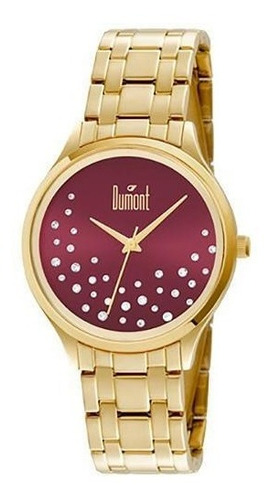 Relogio Feminino Dourado Com Strass Dumont Du2036lst/4n