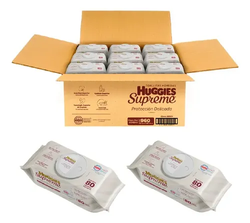 Toallitas Huggies Supreme · 12 paquetes