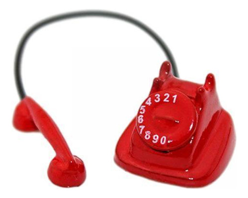 4 Teléfono Vintage De Casa De Muñecas De Madera 1:12,
