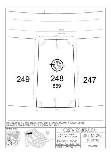 Imagen 5 de 5 de Costa Esmeralda - Terreno En Venta Sobre Barrio Ecuestre
