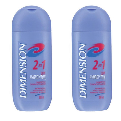 2 Shampoo Dimension 2 Em 1 Normais A Secos 200ml