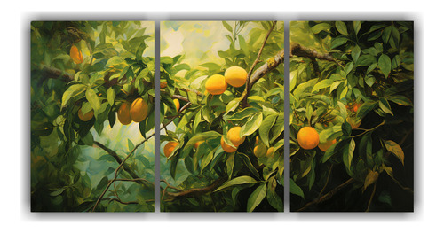 180x90cm Set 3 Lienzos Espectacular Adorno Árbol De Mango