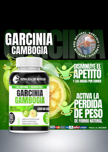 Garcinia Gambogia 200 Caps Premium, Envio Gratis.