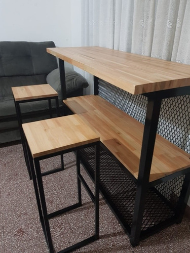Imagen 8 de 9 de Barra, Pasa Plato Cocina En Hierro Y Madera Jd Arte Y Diseño