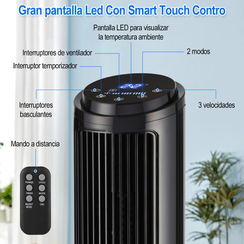 Ventilador De Torre Oscilante Control Remoteo 3 Vel