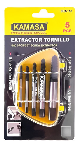 Set 5 Brocas Extractor De Tornillos Colas/chancho Kamasa