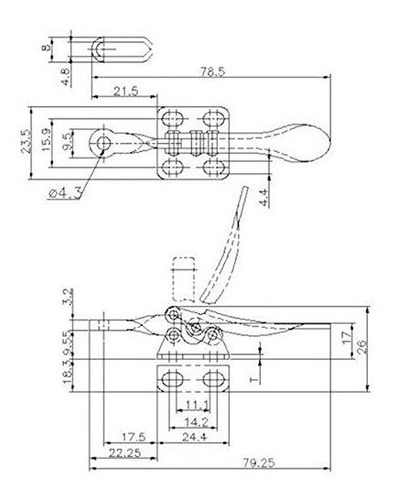 Xrpaowa 4pcs Abrazadera De Palanca 201a Herramienta Manual 6