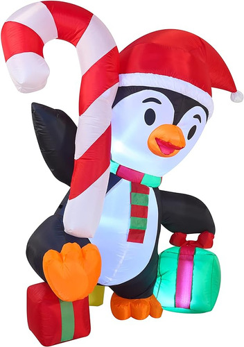 Pingüino Inflable Divertido De Navidad De 6 Pies Inflable Al