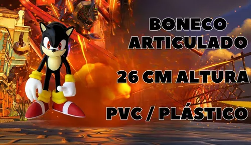 Boneco Sonic Shadow Preto Action Figure Articulado 26cm