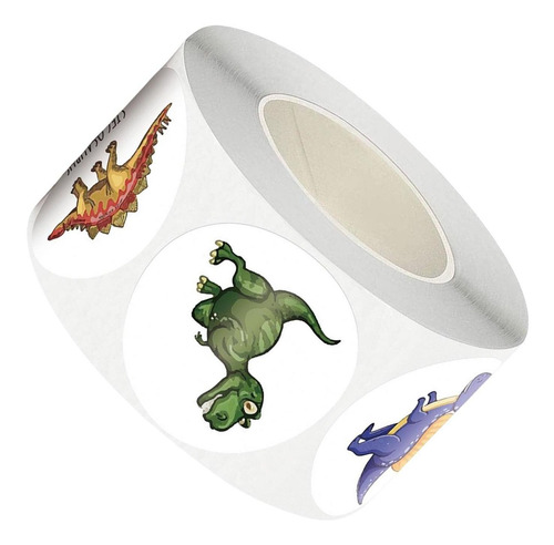 500 Count / Roll Dinosaur Stickers Calcomanías 3,8 Cm