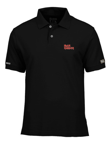 Camiseta Tipo Polo Iron Maiden Rock Metal Logo Php