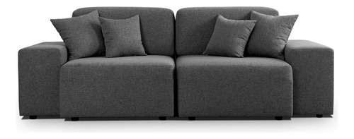 Sillón Sofa 2 Cuerpos Living Moderno - Denver Tordillo Diseño De La Tela Eco Cuero