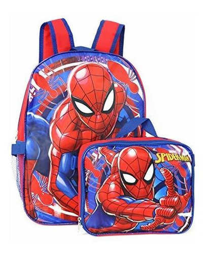 Spiderman Marvel 16  Backpack With Detachable Lunch Box