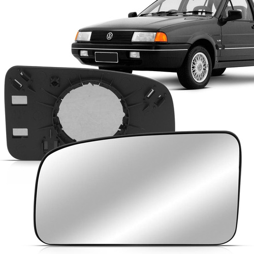 Lente Espelho Retrovisor Com Placa Santana 1991 92 93 94 95