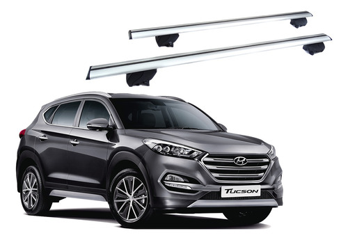 Barra De Techo Transversal Plateada Hyundai Tucson 2015-2024