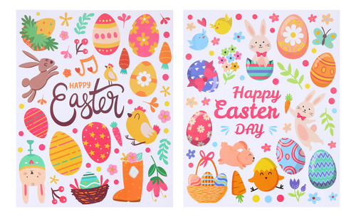 Juego De 2 Pegatinas Para Ventana De Pascua Para Decoración