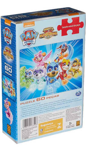 Quebra Cabeça Puzzle 60 Peças Patrulha Canina - 03352 Grow