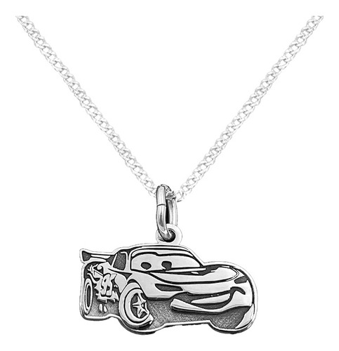 Dije Y Cadena Rayo Mcqueen Plata 925 Envio Gratis