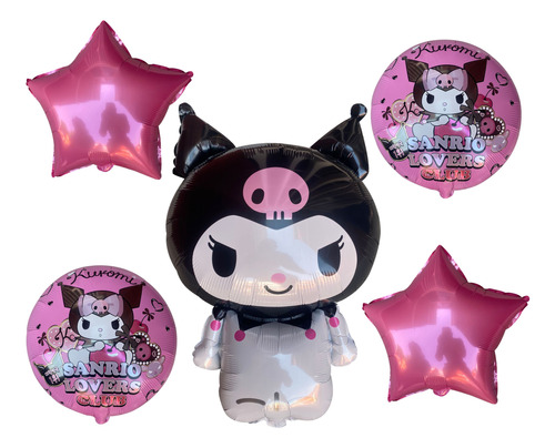 2 Set De 5 Globos Kuromi Fiesta Infantil Kuromi Cumpleaños