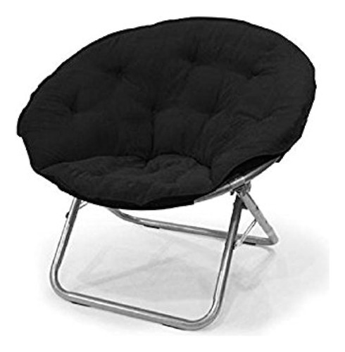 Urban Shop Microsuede Saucer Chair Black