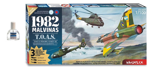 Malvinas 1982 Mirage Puma Gazelle + Pegamento 1/100 Modelex