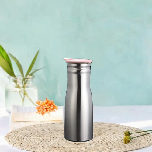 Jarra De Agua De Acero Inoxidable De Montaje Ancho Tapa Rosa