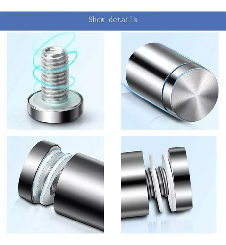 Chapetón Para Vidrio 12x70mm Inox S049-30