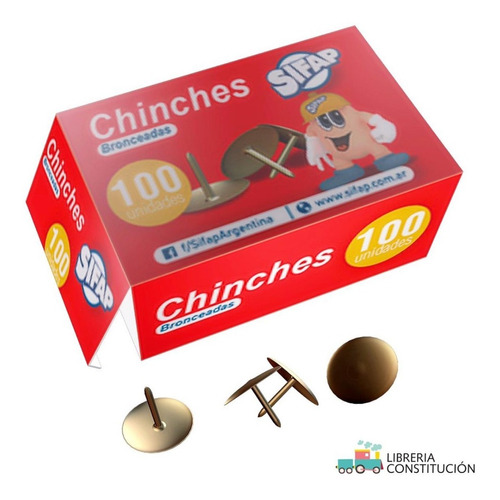 Chinches Doradas Bronceadas Caja X 100 U. Sifap X 10 Cajas 