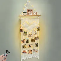 Comprar Estante Colgante Macramé Boho Para Fotos, Decoración Dormito