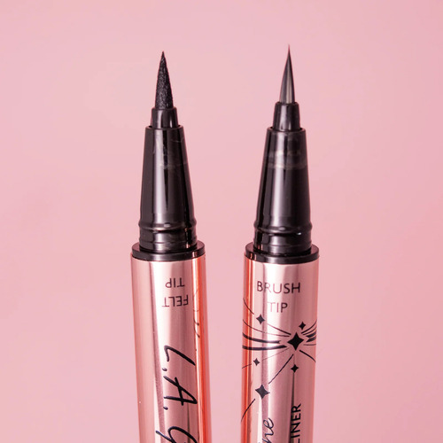 Delineador En Pluma Wink & Line Black Duo L.a Girl Acabado Mate