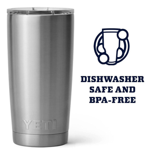 Yeti Tumbler Vaso 591 Ml 20 Oz Acero Liso