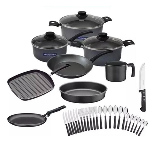 Set Combo Kit De Cocina Tramontina Teflon Antiadherente X33u