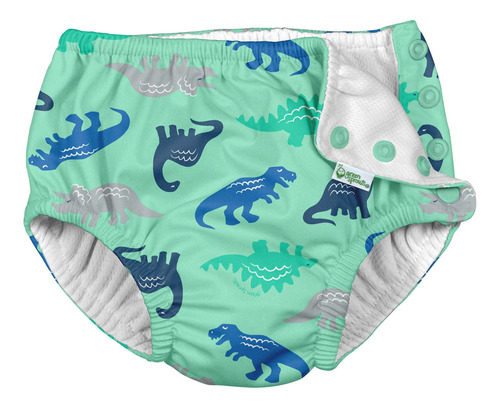 Traje De Baño Con Pañal De Agua Reusable Zunga Menta Dino