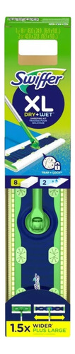 Trapeador Xl Swiffer Kit Barrido 1 Barredora, 8 Paños Secos Color Verde