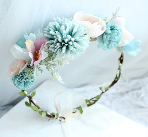 Vivivalue Diadema Ajustable De Flores, Guirnalda Floral, Cor