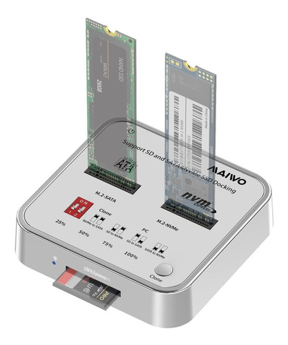 Maiwo Estacion Acoplamiento Sata M.2 Nvme Doble Bahia Usb 10