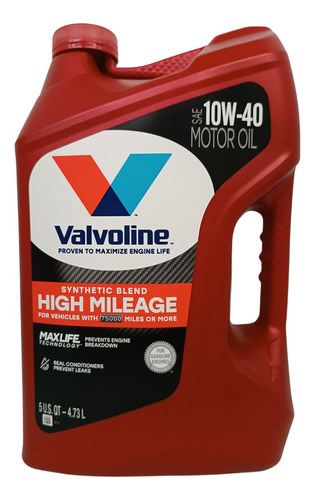 Aceite 10w40 Semisintético Valvoline High Mileage 4.73 L